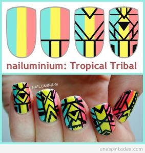 diseño-uñas-nail-art-estampado-print-tribal-tropical-tutorial